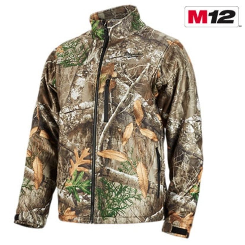 Milwaukee M12 222C-21L Insulated Heated Jacket Kit, L, RealTree Edge Camouflage, Polyester/Brushed Tricot Lining, 42 to 44 in Chest, Resists: Water and Wind